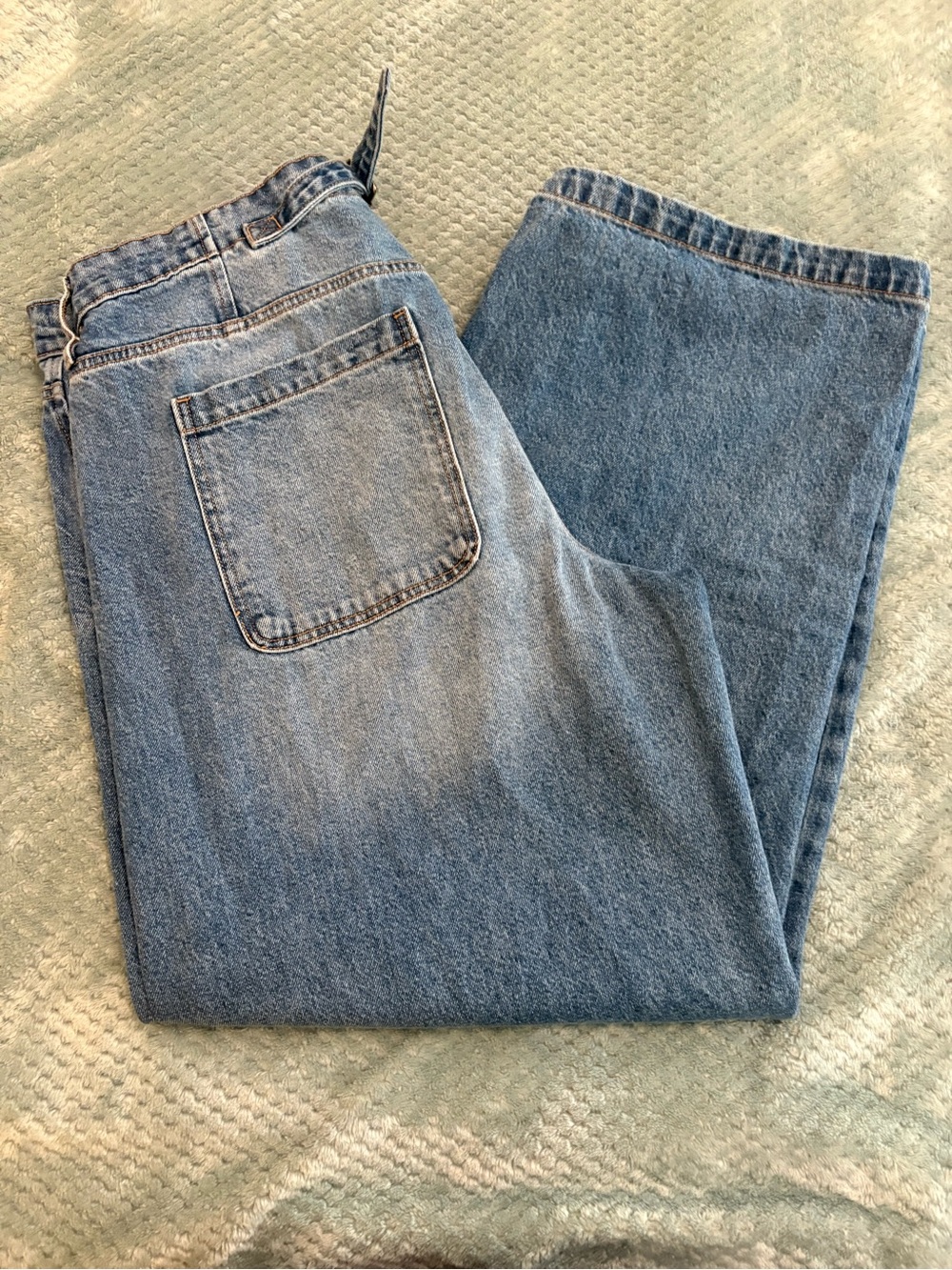 Carly Jean Los Angeles Bodie High Rise Barrel Jeans Medium Wash Adjustable sz 1X